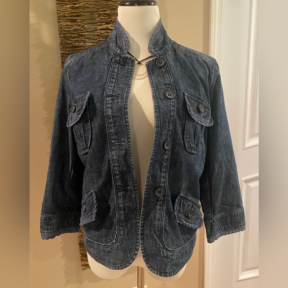 Anthropologie Heihei denim button down jacket  size M/L